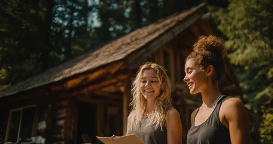 Contact_Us_v2_Two_women_standing_outside_a_rustic_log_cabin-wild-elm-yoga-contact-us